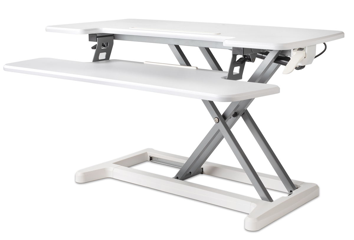 Adjustable Sit-Stand Desk Riser 2 weiß