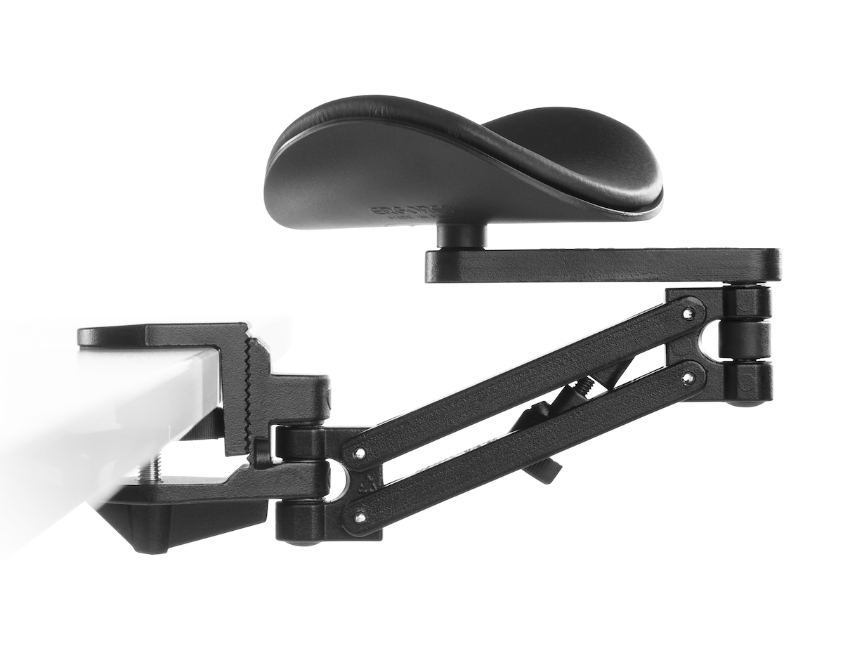 Ergorest ohne Mousepad schwarz 332-schwarz, 0-für Tischplatte 15 bis 43 mm, 20-Arm standard 89 mm, Pad kurz 130 mm schwarz