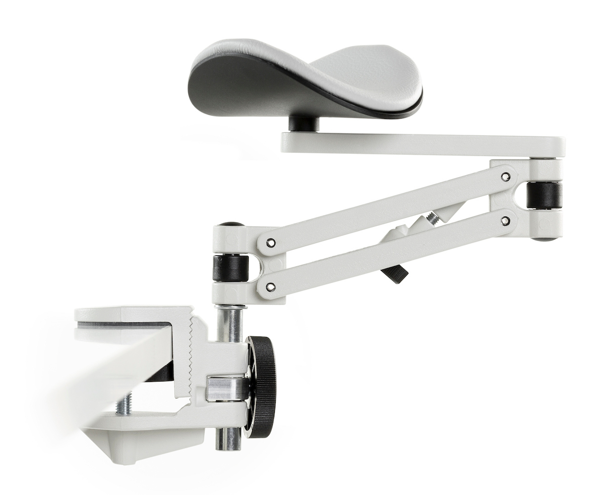 Ergorest Laborversion weiß 331-weiß, 1-für Tischplatte 34 bis 64 mm, 13-Arm lang 125 mm, Pad kurz 130 mm grau Ergorest Laborversion weiß 331-weiß, 1-für Tischplatte 34 bis 64 mm, 13-Arm lang 125 mm, Pad kurz 130 mm grau