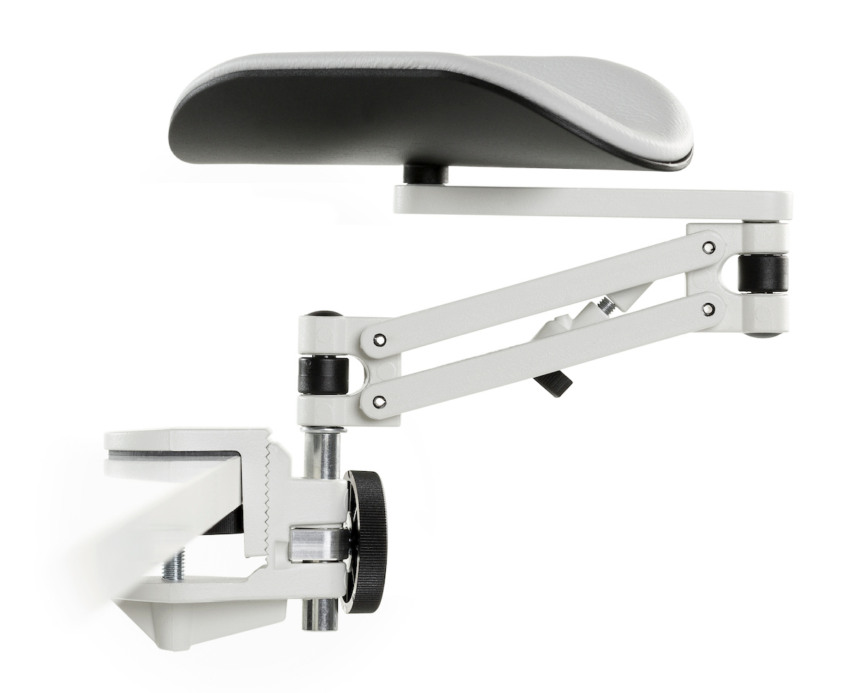 Ergorest Laborversion weiß 331-weiß, 1-für Tischplatte 34 bis 64 mm, 16-Arm lang 125 mm, Pad lang 200 mm grau Ergorest Laborversion weiß 331-weiß, 1-für Tischplatte 34 bis 64 mm, 16-Arm lang 125 mm, Pad lang 200 mm grau