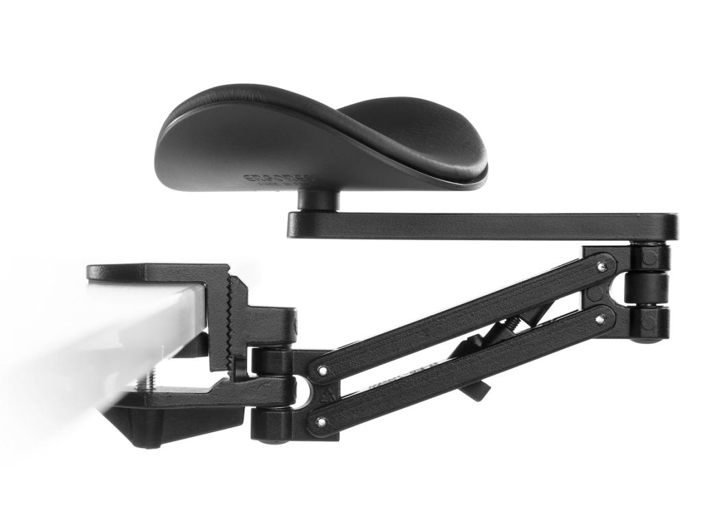 Image Ergorest ohne Mousepad schwarz 332-schwarz, 0-für Tischplatte 15 bis 43 mm, 23-Arm lang 125 mm, Pad kurz 130 mm schwarz