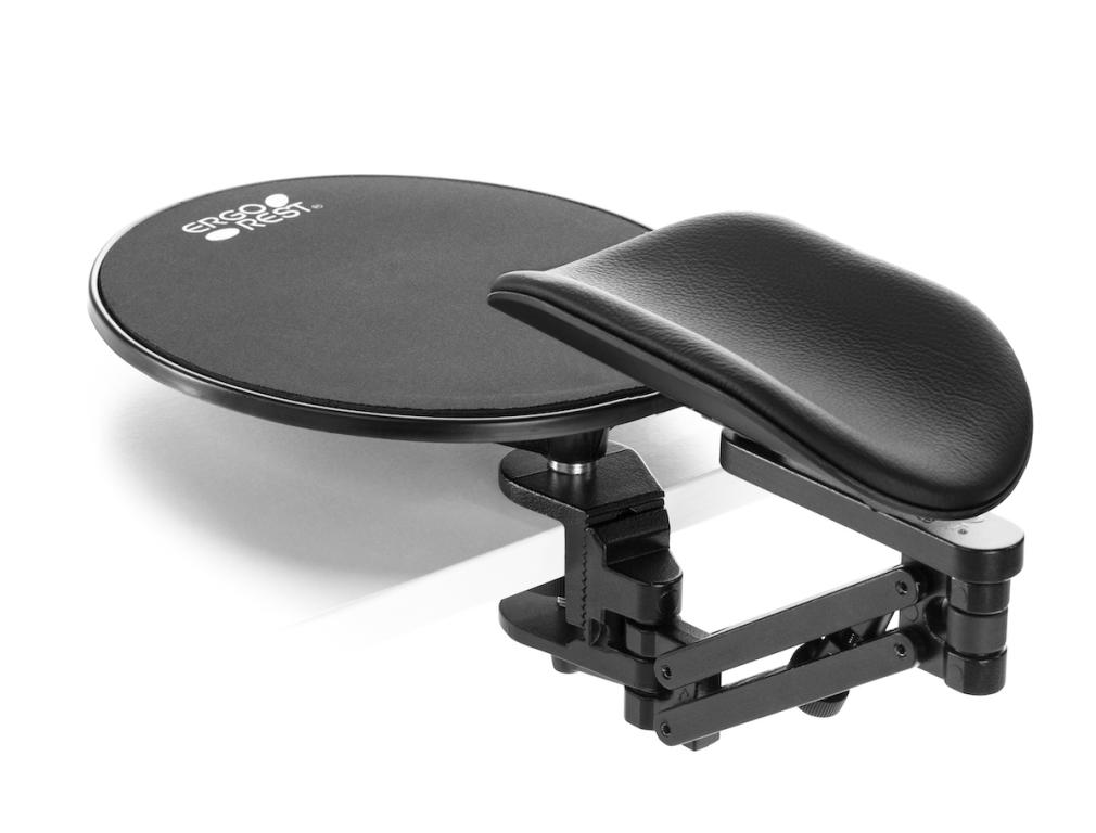Image Ergorest mit Mousepad schwarz 352-schwarz, 0-für Tischplatte 15 bis 43 mm, 21-Arm standard 89 mm, Pad lang 200 mm schwarz