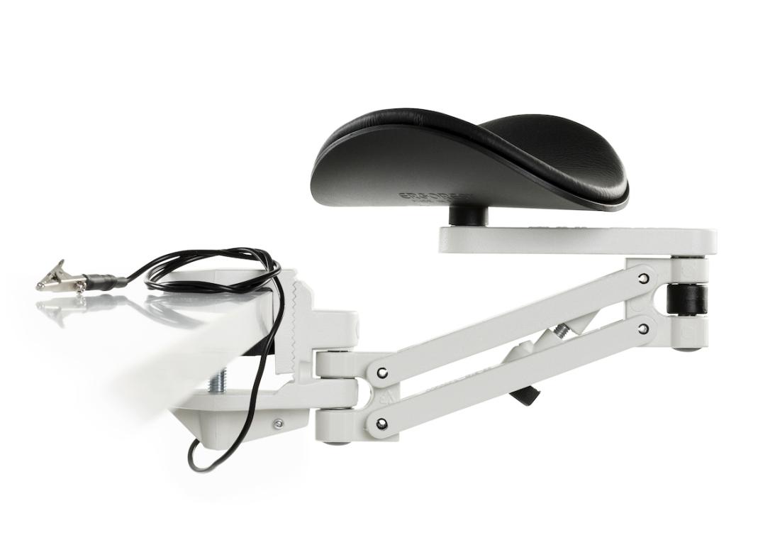 Image Ergorest ohne Mousepad ESD weiß 338-weiß, 0-für Tischplatte 15 bis 43 mm, 00-Arm standard 89 mm, Pad kurz 130 mm schwarz
