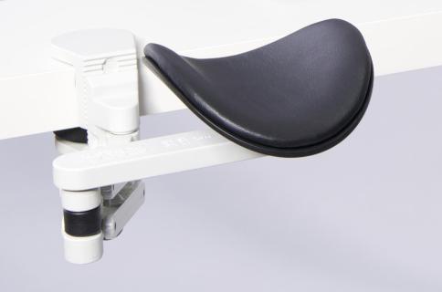 Ergorest ohne Mousepad weiß 330-weiß, 0-für Tischplatte 15 bis 43 mm, 20-Arm standard 89 mm, Pad kurz 130 mm schwarz