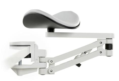 Ergorest ohne Mousepad weiß 330-weiß, 0-für Tischplatte 15 bis 43 mm, 13-Arm lang 125 mm, Pad kurz 130 mm grau