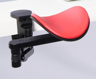 Ergorest ohne Mousepad schwarz 332-schwarz, 0-für Tischplatte 15 bis 43 mm, 40-Arm standard 89 mm, Pad kurz 130 mm rot
