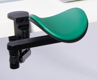 Ergorest ohne Mousepad schwarz 332-schwarz, 0-für Tischplatte 15 bis 43 mm, 50-Arm standard 89 mm, Pad kurz 130 mm grün
