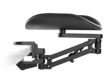 Ergorest ohne Mousepad schwarz 332-schwarz, 0-für Tischplatte 15 bis 43 mm, 21-Arm standard 89 mm, Pad lang 200 mm schwarz
